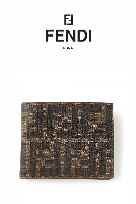 جزدان شبابي - Fendi / شامل علبة الشركة  - بني